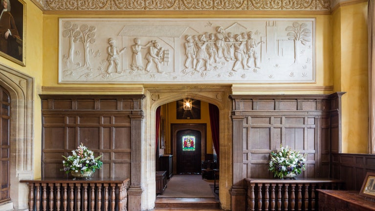 Skimmington Ride frieze in the Great Hall at Montacute House